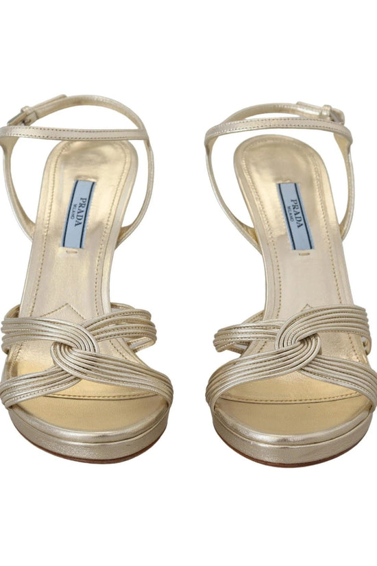 Prada Sandalette Gold Glänzend Luxusausführung | ELORÉ by Prada