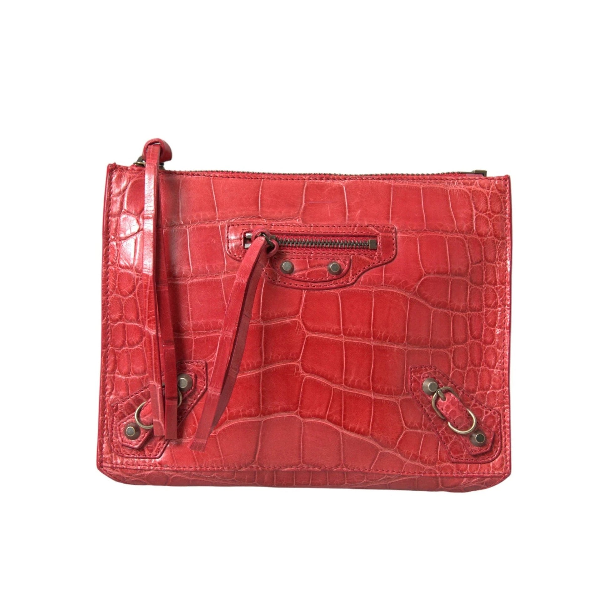 Balenciaga Clutch Rot Alligatorleder Exotisch | ELORÉ by Balenciaga