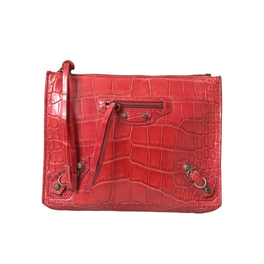 Balenciaga Clutch Rot Alligatorleder Exotisch | ELORÉ by Balenciaga