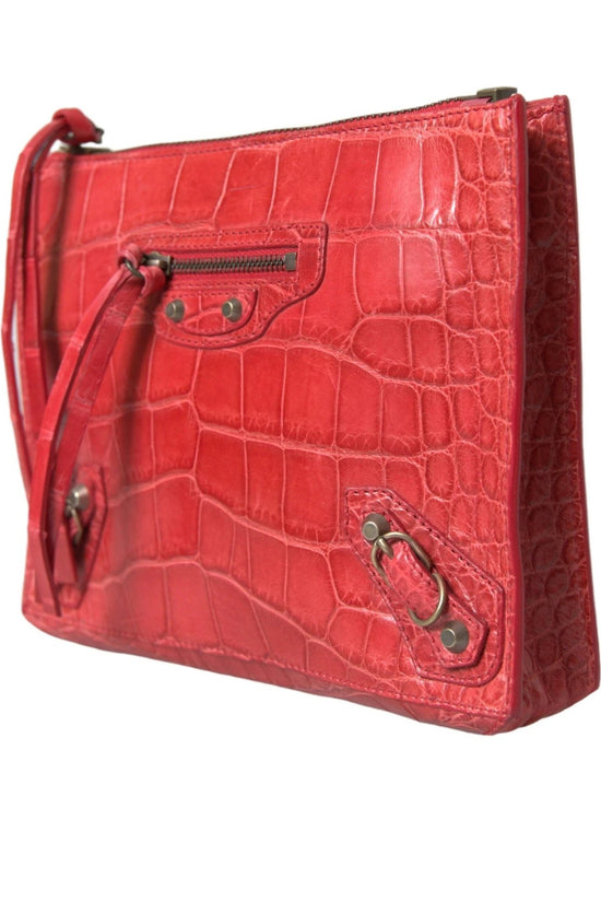 Balenciaga Clutch Rot Alligatorleder Exotisch | ELORÉ by Balenciaga