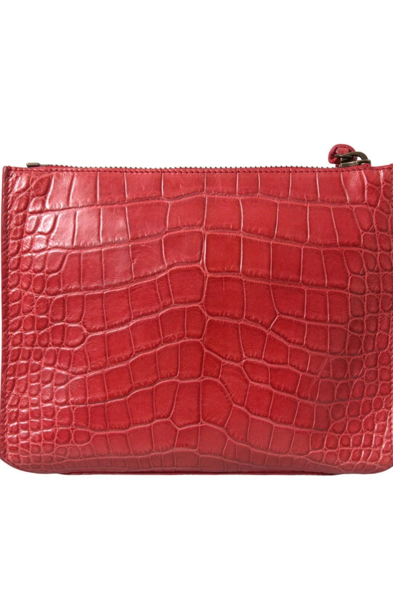 Balenciaga Clutch Rot Alligatorleder Exotisch | ELORÉ by Balenciaga