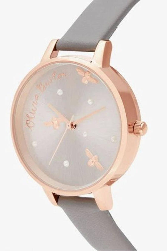 Olivia Burton Queen Bee Uhr Elegante Damenuhr Grau | ELORÉ by Olivia Burton