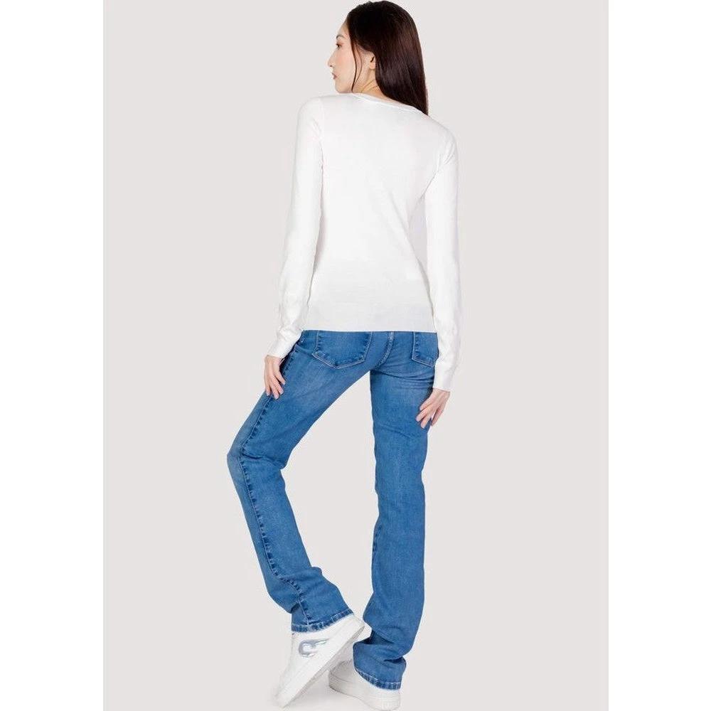 Guess Pullover Langarm Feinstrick V Ausschnitt Weiß | ELORÉ by Guess