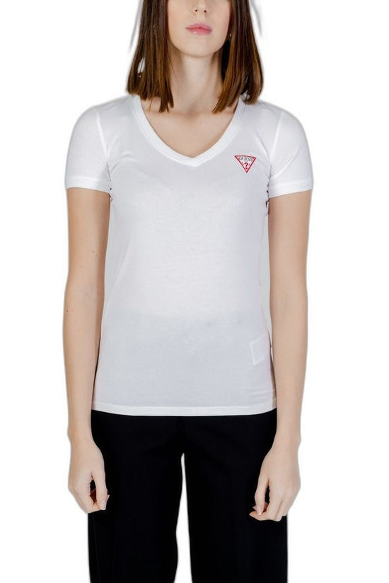 Guess Mini Triangle Tee Kurzarm Damen Weiß | ELORÉ by Guess