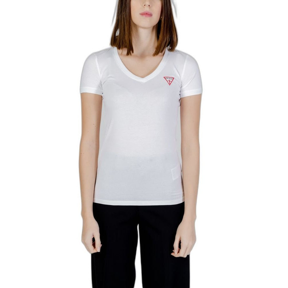 Guess Mini Triangle Tee Kurzarm Damen Weiß | ELORÉ by Guess