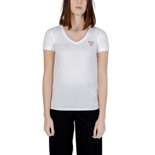 Guess Mini Triangle Tee Kurzarm Damen Weiß | ELORÉ by Guess