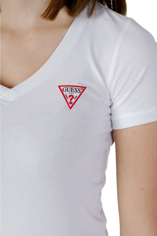Guess Mini Triangle Tee Kurzarm Damen Weiß | ELORÉ by Guess