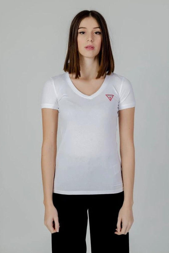 Guess Mini Triangle Tee Kurzarm Damen Weiß | ELORÉ by Guess
