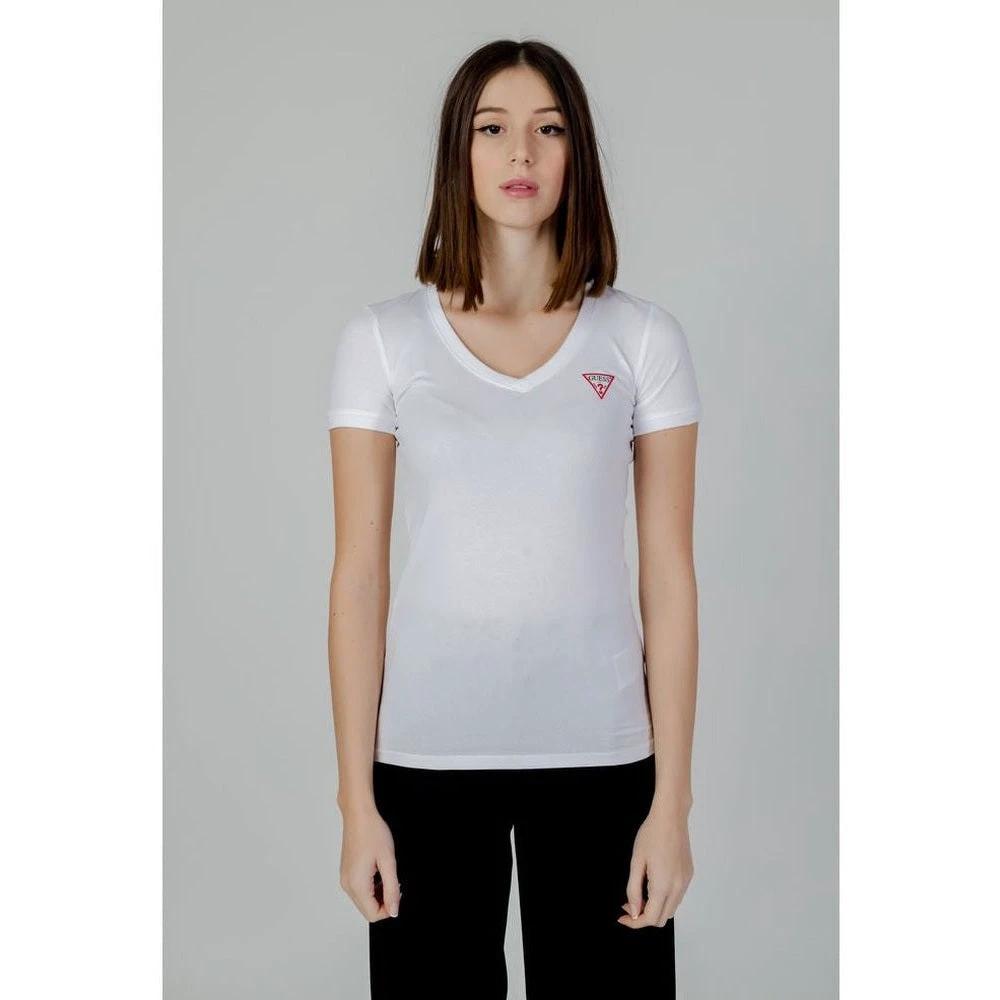 Guess Mini Triangle Tee Kurzarm Damen Weiß | ELORÉ by Guess