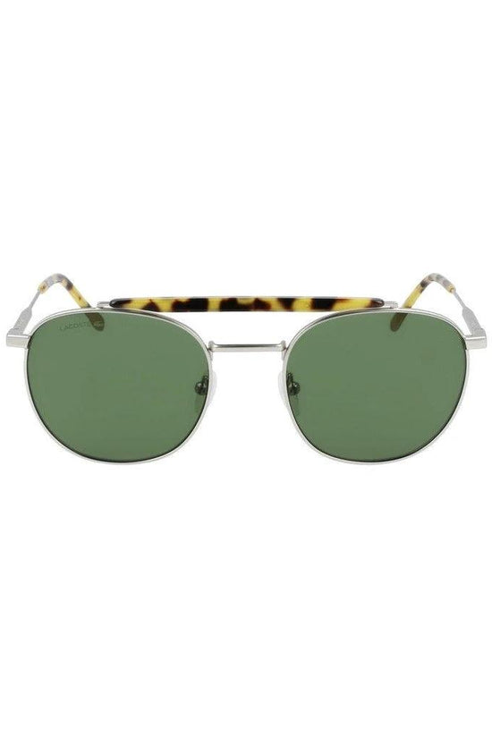 Lacoste Sonnenbrille Silber Metallrahmen Gläser Grün | ELORÉ by Lacoste