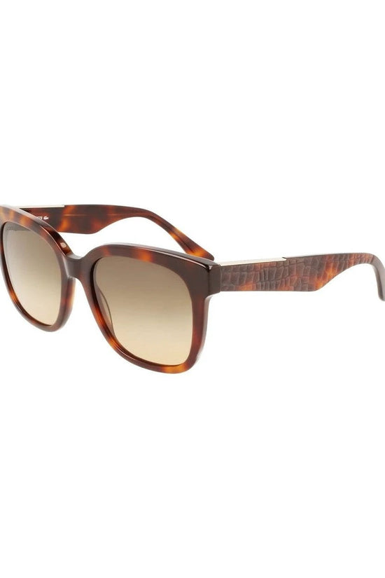 Lacoste Sonnenbrille Braun Havana Croco Skin | ELORÉ by Lacoste