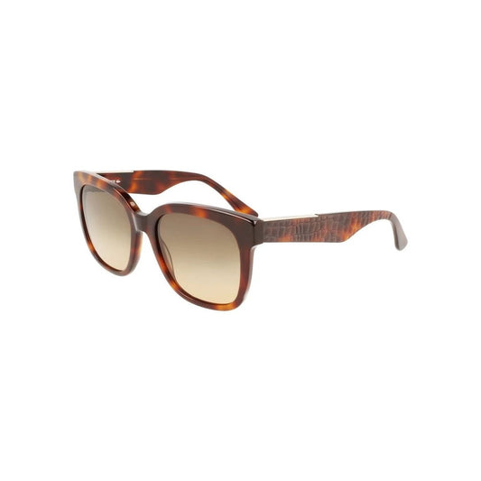 Lacoste Sonnenbrille Braun Havana Croco Skin | ELORÉ by Lacoste