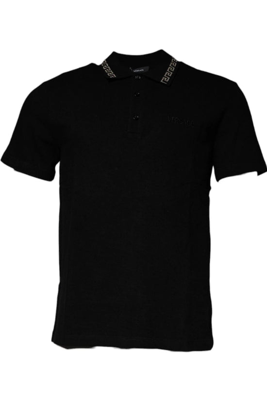 Versace Polohemd Greca-Kragen Kurzarm Schwarz | ELORÉ by Versace