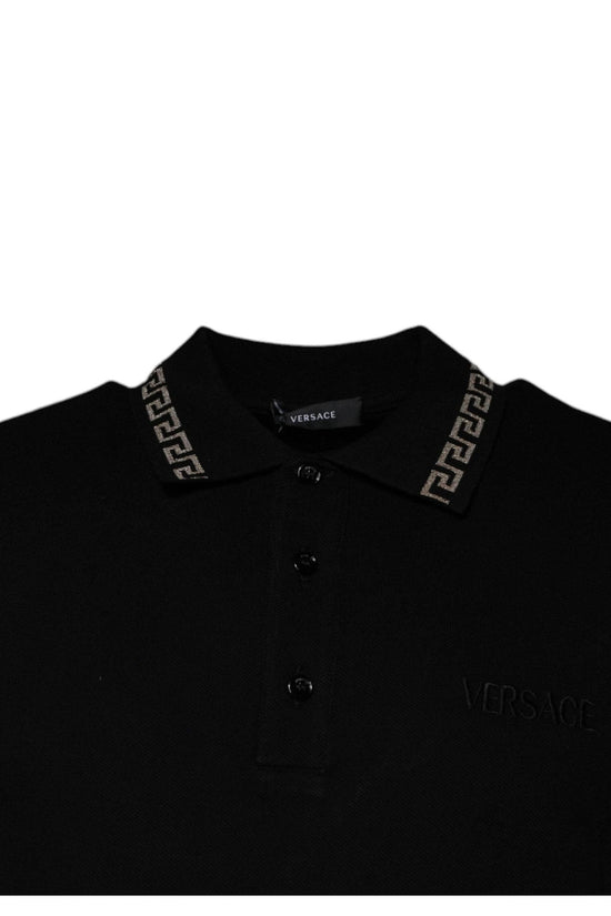 Versace Polohemd Greca-Kragen Kurzarm Schwarz | ELORÉ by Versace