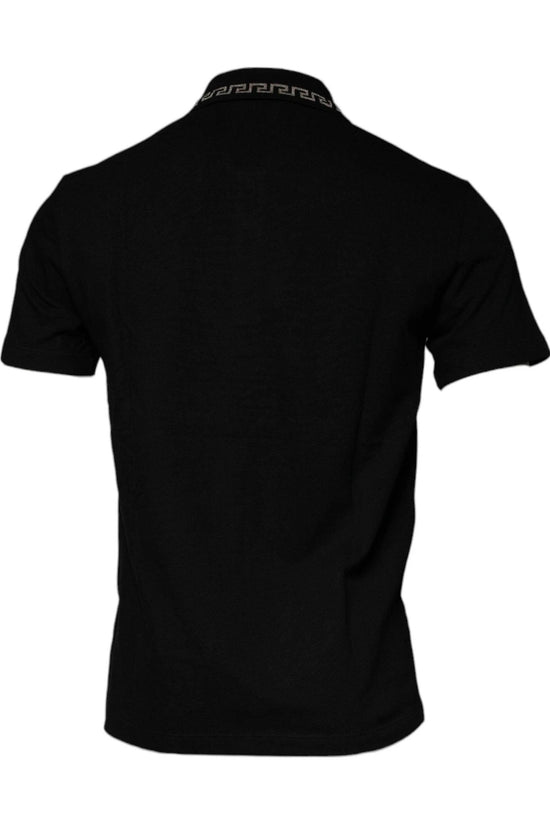 Versace Polohemd Greca-Kragen Kurzarm Schwarz | ELORÉ by Versace
