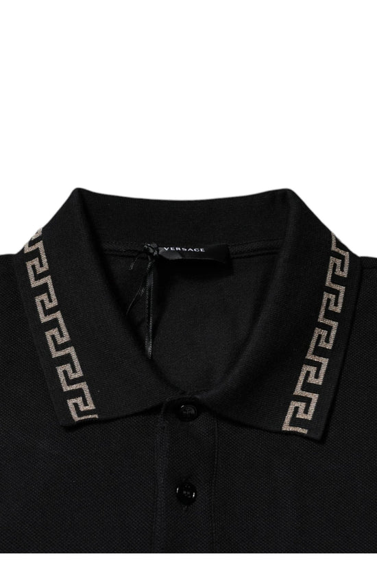 Versace Polohemd Greca-Kragen Kurzarm Schwarz | ELORÉ by Versace