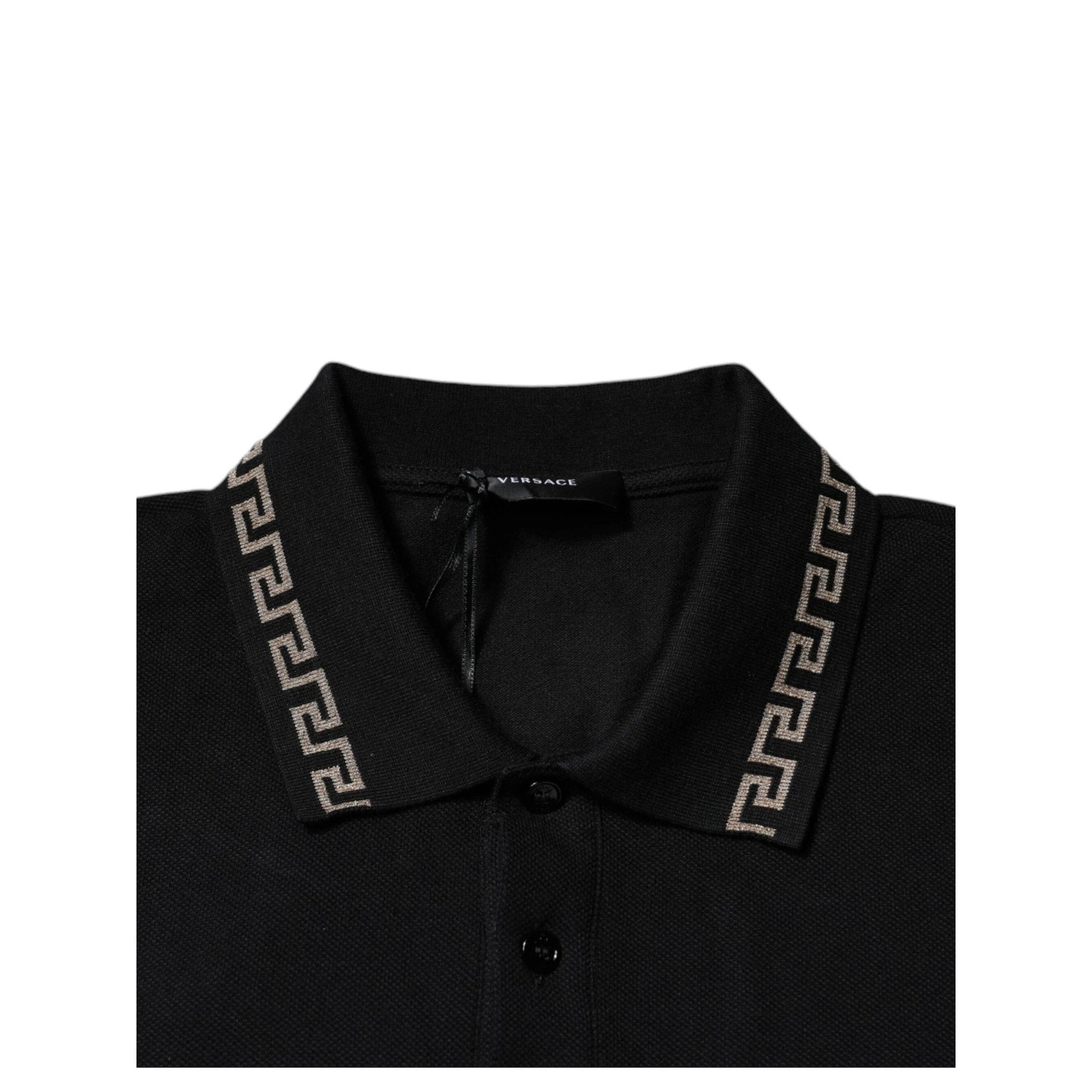 Versace Polohemd Greca-Kragen Kurzarm Schwarz | ELORÉ by Versace