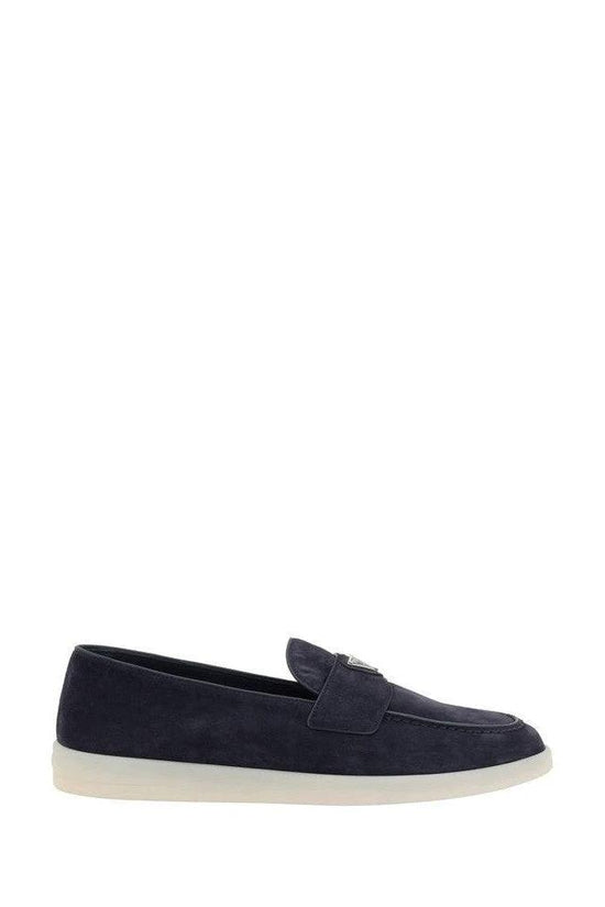 Prada Dreieckplakette Loafer Dunkel Marineblau | ELORÉ by Prada