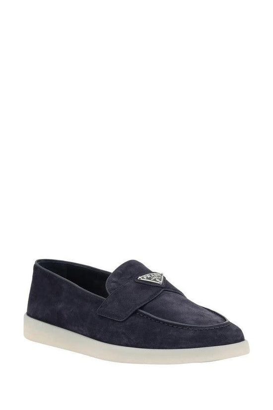 Prada Dreieckplakette Loafer Dunkel Marineblau | ELORÉ by Prada