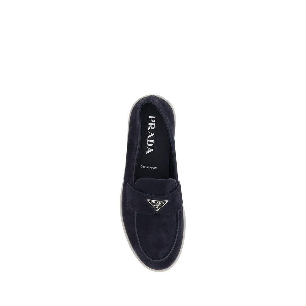 Prada Dreieckplakette Loafer Dunkel Marineblau | ELORÉ by Prada