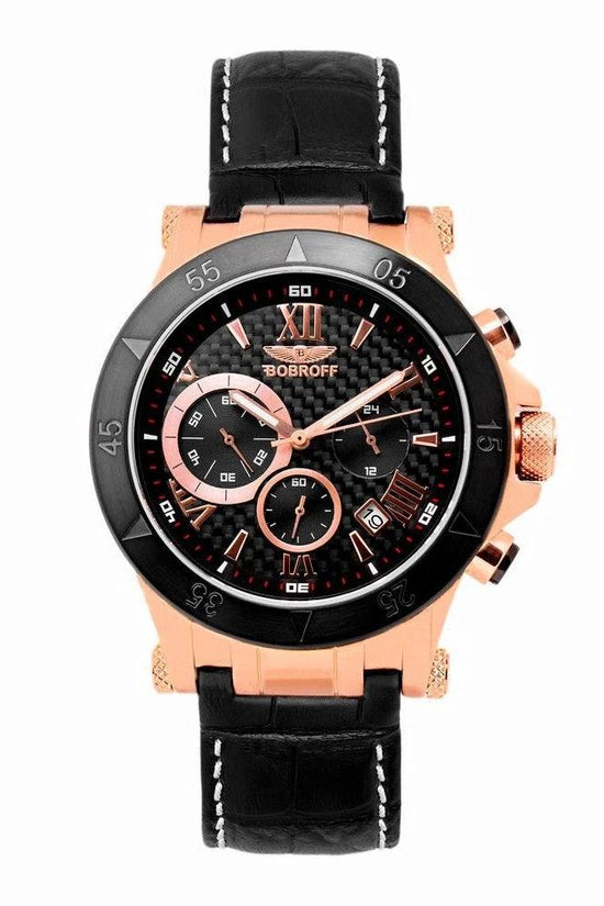 Bobroff Uhr Chronograph Unisex Armbanduhr Schwarz | ELORÉ by Bobroff
