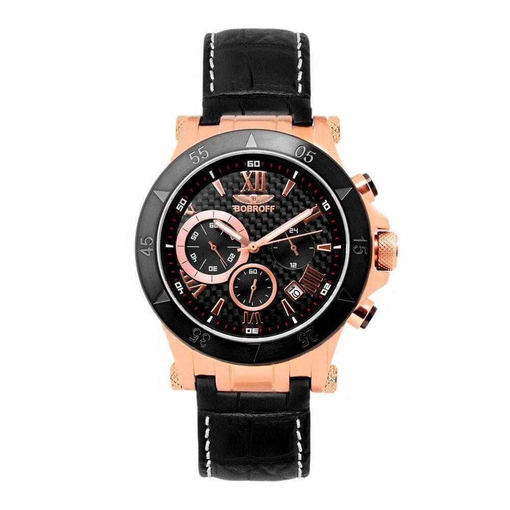 Bobroff Uhr Chronograph Unisex Armbanduhr Schwarz | ELORÉ by Bobroff