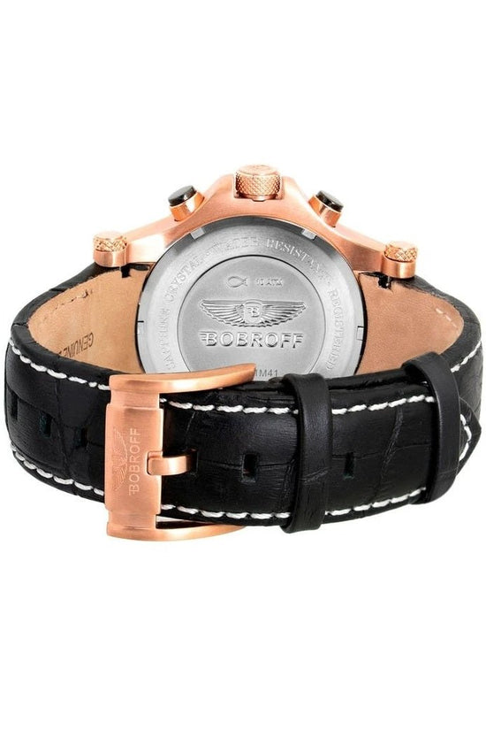 Bobroff Uhr Chronograph Unisex Armbanduhr Schwarz | ELORÉ by Bobroff