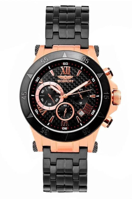 Bobroff Armbanduhr Chronograph Stahl Schwarz | ELORÉ by Bobroff