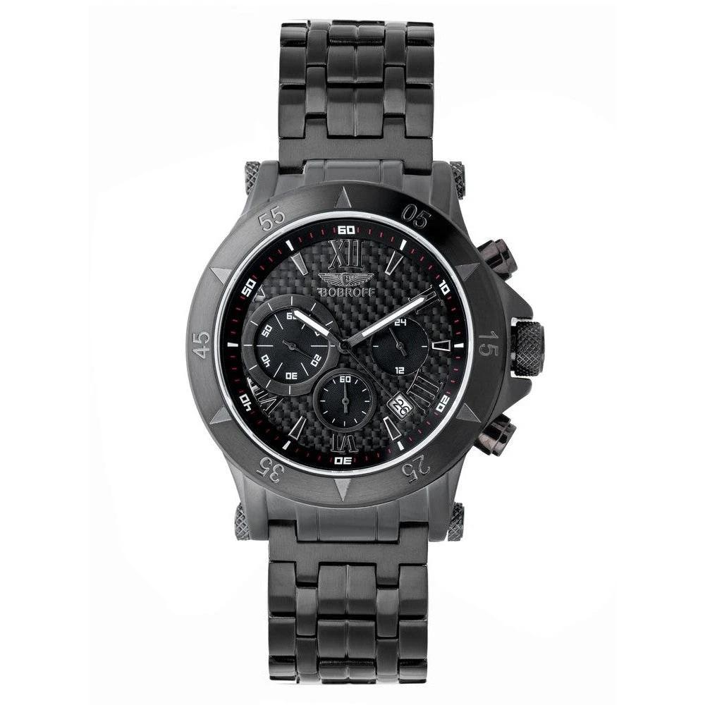 Toorof Chronograph Armbanduhr Edelstahl Schwarz | ELORÉ by Bobroff