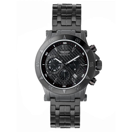 Toorof Chronograph Armbanduhr Edelstahl Schwarz | ELORÉ by Bobroff