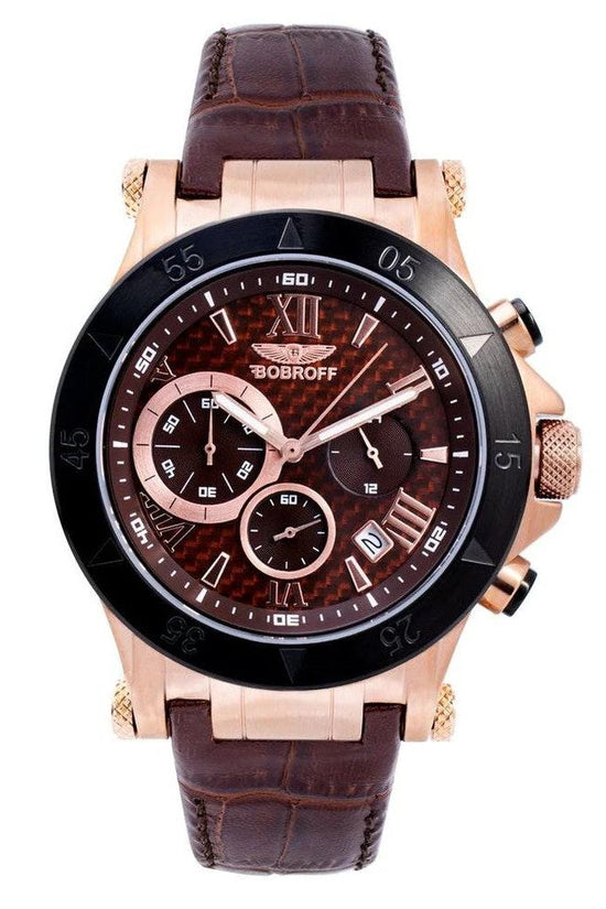 BOBROFF Luxus Chronograph Armbanduhr Braun | ELORÉ by Bobroff