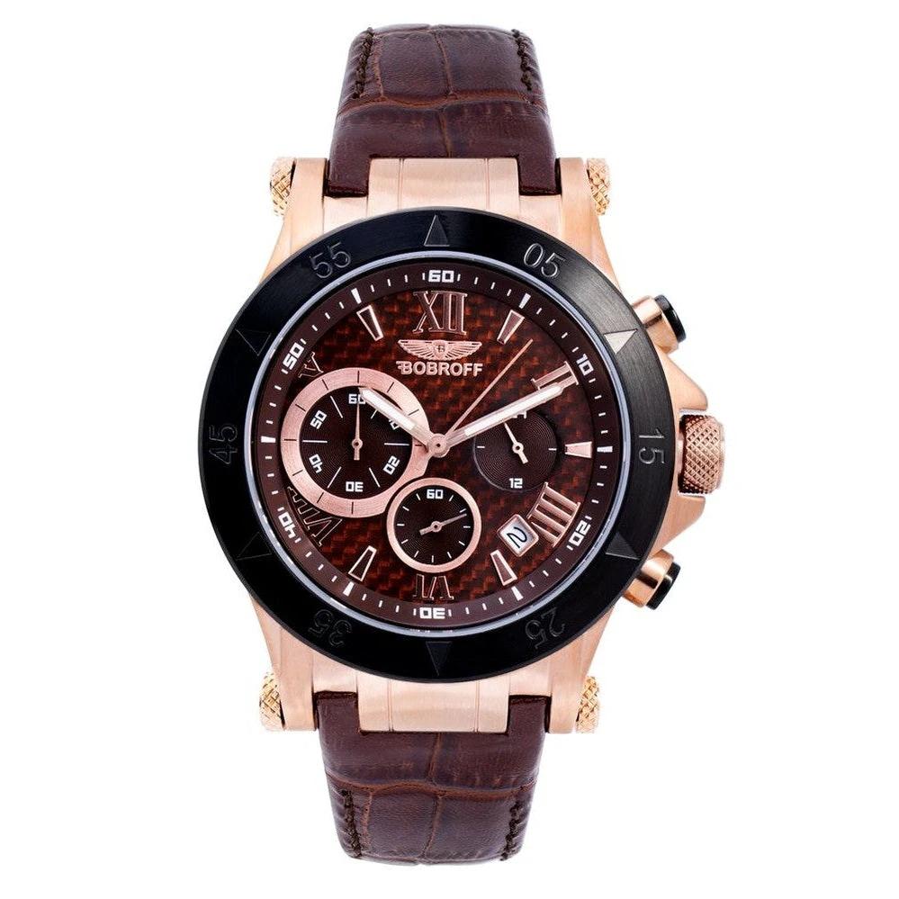 BOBROFF Luxus Chronograph Armbanduhr Braun | ELORÉ by Bobroff