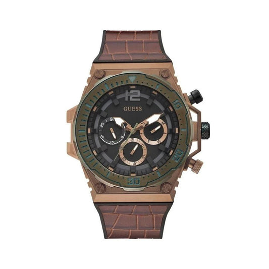 Guess Venture Chronograph Uhr Silikonarmband Braun | ELORÉ by Guess