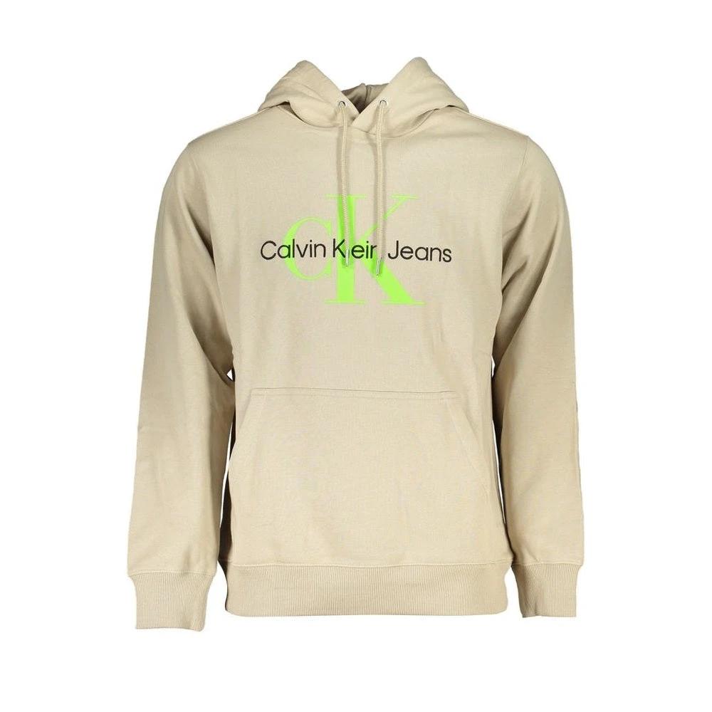 Calvin Klein Jeans Monogram Hoodie Sweatshirt Beige | ELORÉ by Calvin Klein