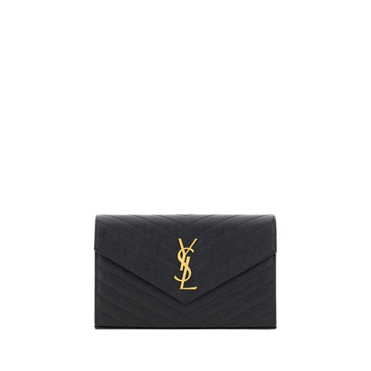 Saint Laurent Schwarze Kalbshaut Bos Taurus Schultertasche by Saint Laurent