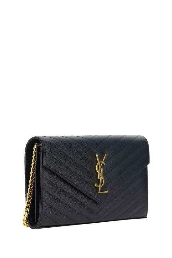 Saint Laurent Schwarze Kalbshaut Bos Taurus Schultertasche by Saint Laurent