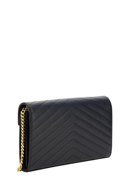 Saint Laurent Schwarze Kalbshaut Bos Taurus Schultertasche by Saint Laurent