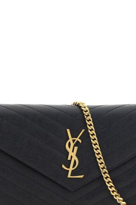 Saint Laurent Schwarze Kalbshaut Bos Taurus Schultertasche by Saint Laurent