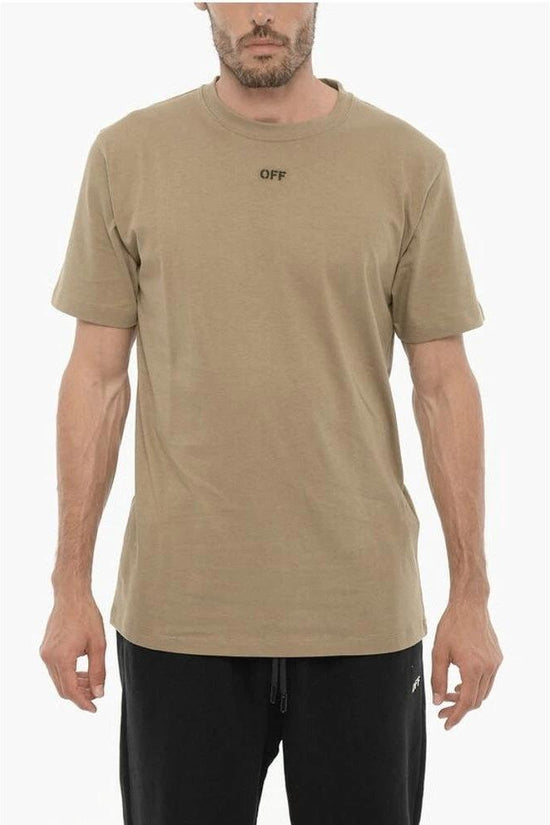 Off-White Slim-Fit Crew-Neck T-Shirt Beige | ELORÉ by Off-White