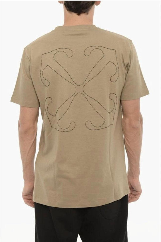 Off-White Slim-Fit Crew-Neck T-Shirt Beige | ELORÉ by Off-White