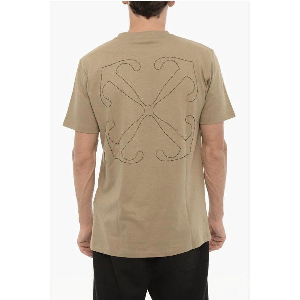 Off-White Slim-Fit Crew-Neck T-Shirt Beige | ELORÉ by Off-White