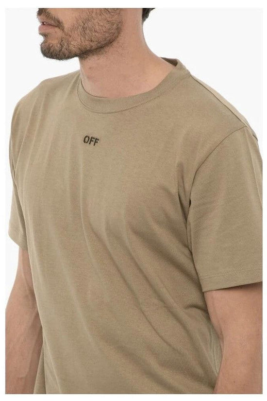 Off-White Slim-Fit Crew-Neck T-Shirt Beige | ELORÉ by Off-White