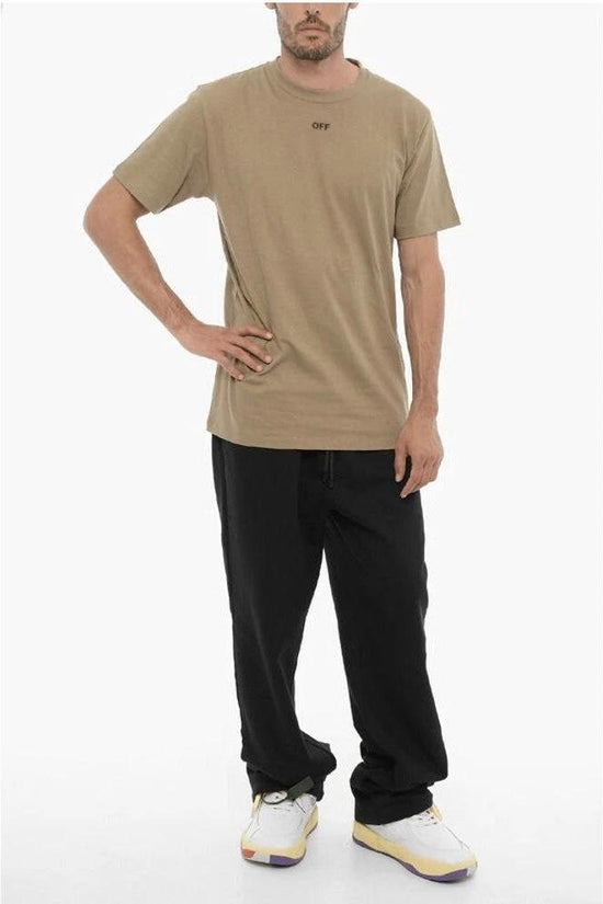 Off-White Slim-Fit Crew-Neck T-Shirt Beige | ELORÉ by Off-White