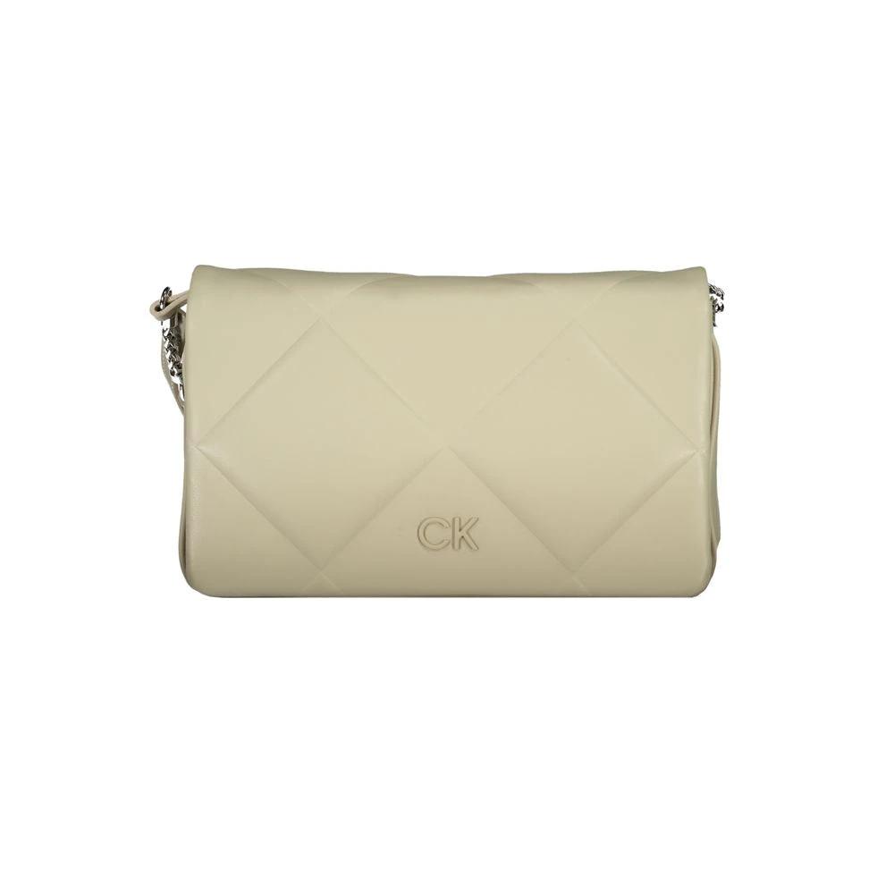 Calvin Klein Beigefarbene Baumwollhandtasche by Calvin Klein