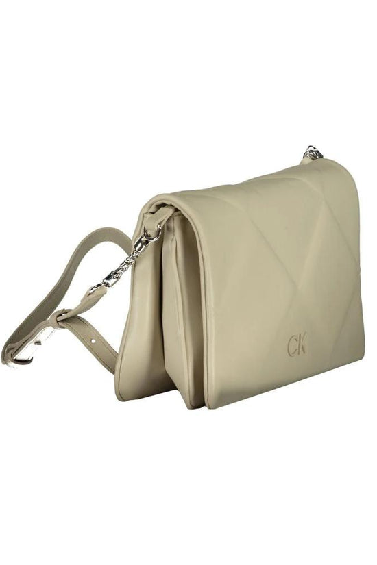 Calvin Klein Beigefarbene Baumwollhandtasche by Calvin Klein
