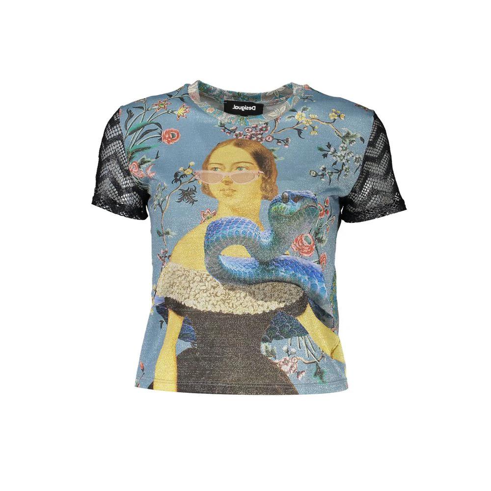 Desigual Blaues Polyester-T-Shirt by Desigual