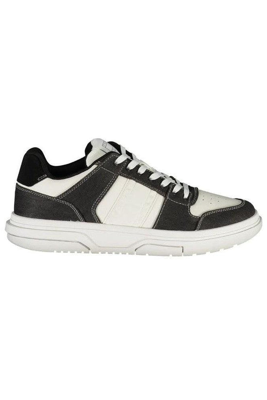 P448 Pebbled Court Leder Sneaker Tiefschwarz | ELORÉ by Tommy Hilfiger