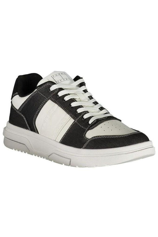 P448 Pebbled Court Leder Sneaker Tiefschwarz | ELORÉ by Tommy Hilfiger