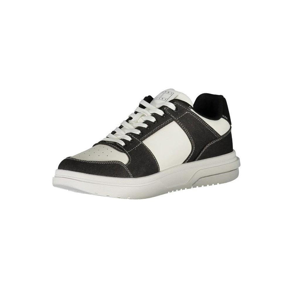 P448 Pebbled Court Leder Sneaker Tiefschwarz | ELORÉ by Tommy Hilfiger