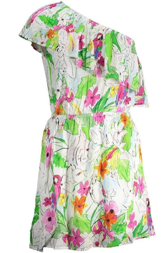 Unbekanntes Schulterfreies Blütenkleid Weiß | ELORÉ by Desigual